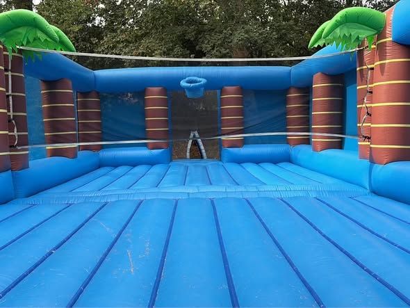 Multi-sports arena inflatable set up outdoors at Eton College