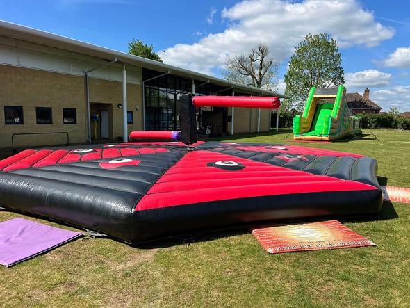 Army assault course set up for a Godalming College leavers event