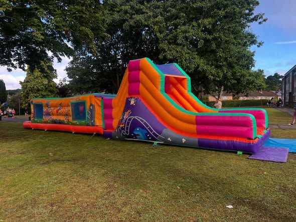 Assault course and bouncy castle for a school event in Havant