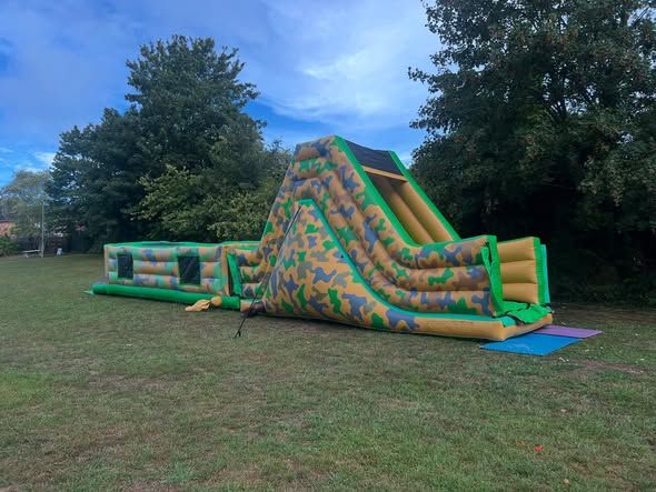 Large inflatable activity equipment at a Winchester council event