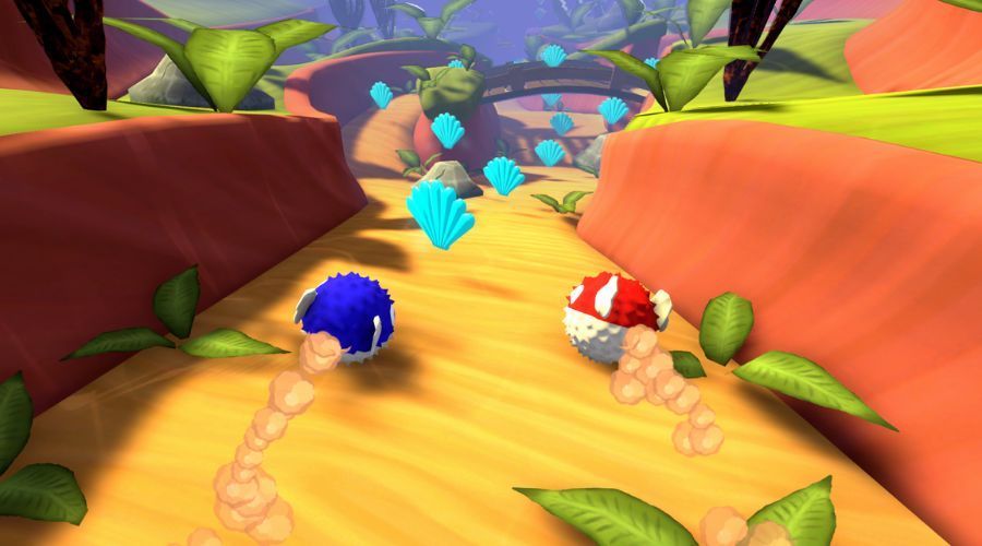 Deepsea Dash on the iWall: the undersea race course on screen