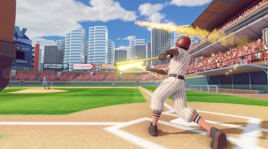 Grand Slam Baseball on the iWall: the batter's view of the pitch on screen