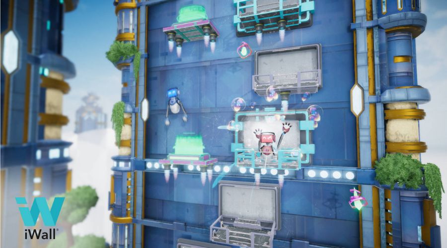JumpOn on the iWall: the window-cleaning robot game on screen