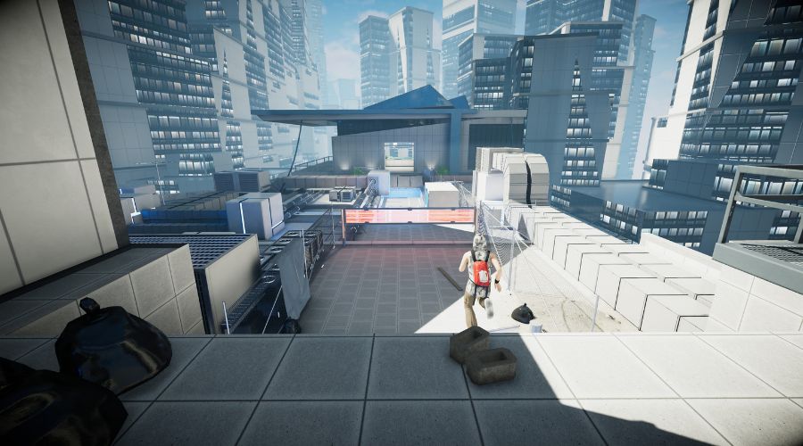 Parkour Extreme on the iWall: a harder rooftop route on screen