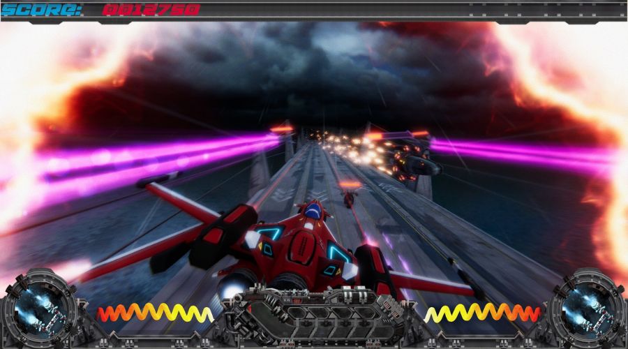 Strike X on the iWall: the space fighter game on screen