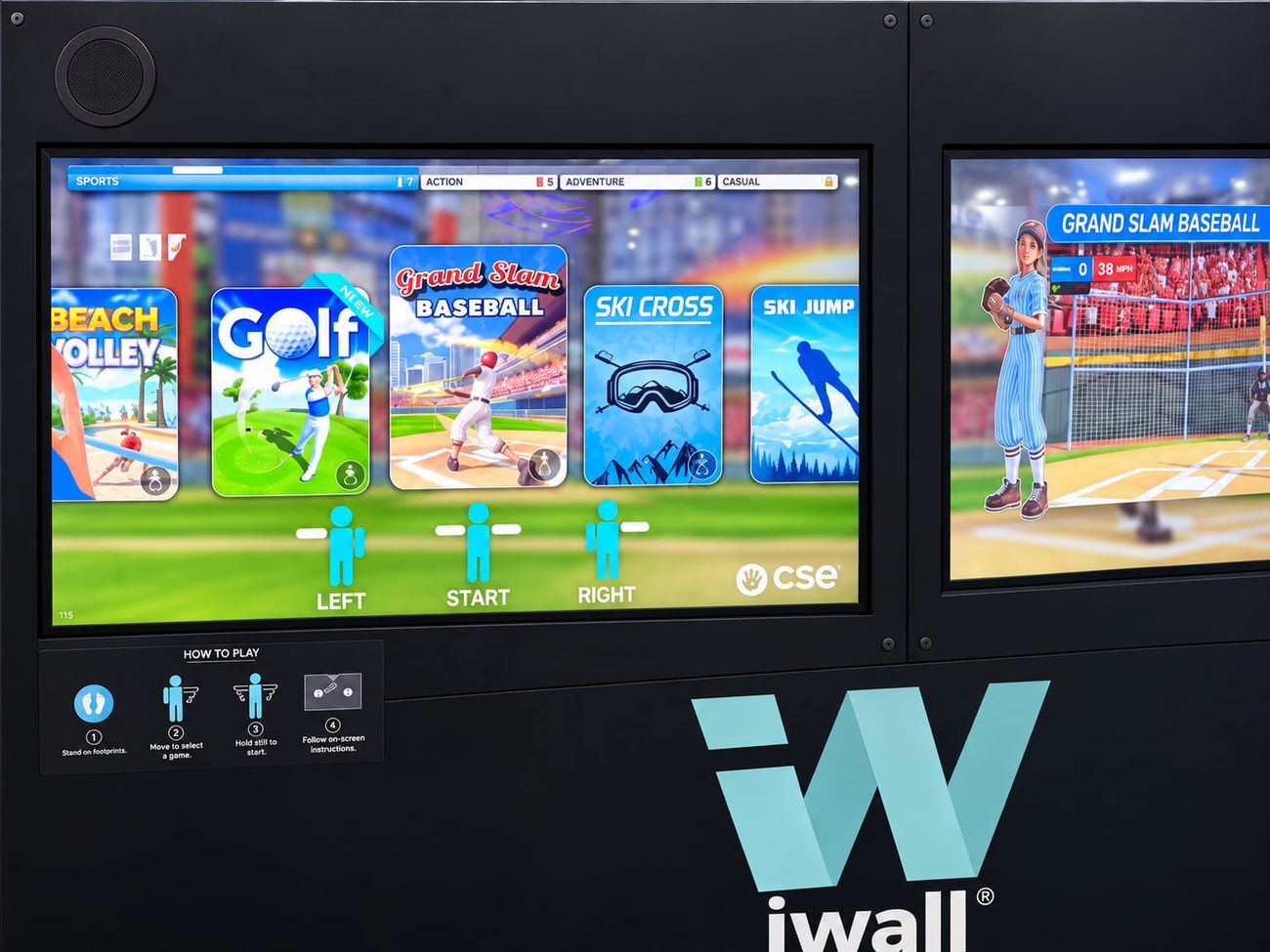 The Golf tile on the iWall's games menu at an exhibition