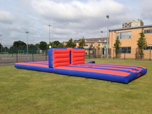 36 inch long inflatable bungee eliminator bed in a field