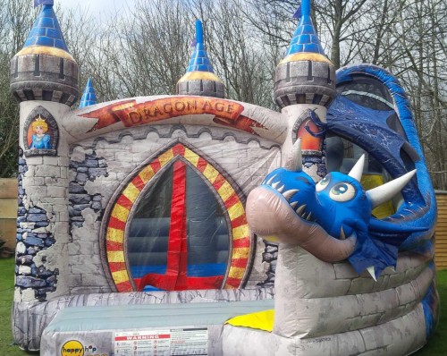 Dragon bouncy castle with slide