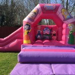 princess bouncy castle with side slide